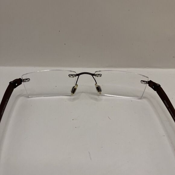 Provo Eyeglasses Rimless P0673 Brown Yellow Designer Frames Only 51-18-136 - Picture 6 of 6